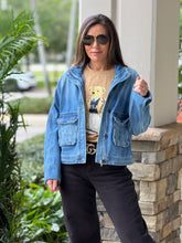 Load image into Gallery viewer, &quot;Alexia&quot; Bomber Denim Jacket
