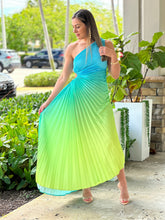 Load image into Gallery viewer, &quot;Venice&quot;Ombre Pleaded One Shoulder Sleeve Maxi Dress
