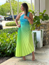 Load image into Gallery viewer, &quot;Venice&quot;Ombre Pleaded One Shoulder Sleeve Maxi Dress
