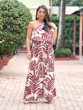 Load image into Gallery viewer, &#39;Thaciana&quot; Printed One Shoulder Belted Jumpsuit
