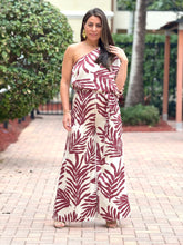 Load image into Gallery viewer, &#39;Thaciana&quot; Printed One Shoulder Belted Jumpsuit
