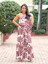 Load image into Gallery viewer, &#39;Thaciana&quot; Printed One Shoulder Belted Jumpsuit
