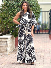 Load image into Gallery viewer, &quot;Thaciana&quot; Printed One Shoulder Belted Jumpsuit
