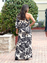 Load image into Gallery viewer, &quot;Thaciana&quot; Printed One Shoulder Belted Jumpsuit
