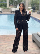 Load image into Gallery viewer, &quot;Bianka&quot; Stunning Crochet Blazer And Matching High Waisted Pants
