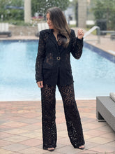 Load image into Gallery viewer, &quot;Bianka&quot; Stunning Crochet Blazer And Matching High Waisted Pants
