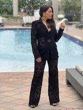 Load image into Gallery viewer, &quot;Bianka&quot; Stunning Crochet Blazer And Matching High Waisted Pants
