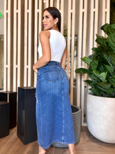 Load image into Gallery viewer, &quot;Addisson&quot; Stretchy High Waisted Maxi Denim Skirt
