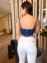Load image into Gallery viewer, &quot;Dawn&quot; Sleeveless Denim Crop Top
