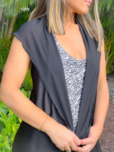 Load image into Gallery viewer, &quot;Laudela&quot;  Solid Black Cardigan Cover Up
