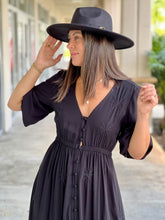 Load image into Gallery viewer, &quot;Ina&quot; Embroidery Solid Back Kimono Dress .
