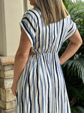Load image into Gallery viewer, &quot;Emma&quot; Striped Cut Out Details Midi Dress
