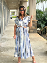 Load image into Gallery viewer, &quot;Emma&quot; Striped Cut Out Details Midi Dress
