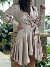 Load image into Gallery viewer, &quot;Alegria&quot; Long Sleeve Satin Dress
