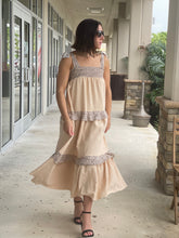 Load image into Gallery viewer, &quot;Miranda&quot; Shirred Tiered Dress With Adjustable Shoulder Ties
