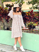 Load image into Gallery viewer, &quot;Sadie&quot; Rayon Ditsy Smocked Mini Ruffle Dress
