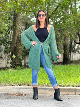 Load image into Gallery viewer, &quot;Hanna&quot; Open Crochet Belted Cardigan
