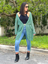 Load image into Gallery viewer, &quot;Hanna&quot; Open Crochet Belted Cardigan
