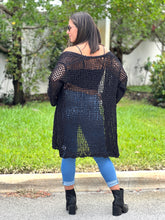 Load image into Gallery viewer, &quot;Hanna&quot; Open Crochet Belted Cardigan
