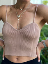 Load image into Gallery viewer, Sweetheart Line Spaghetti Straps Ribbed Top

