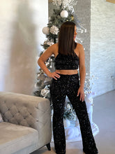 Load image into Gallery viewer, &quot;Monica&quot; Sequins  Halter Top And Pants Set
