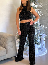 Load image into Gallery viewer, &quot;Monica&quot; Sequins  Halter Top And Pants Set
