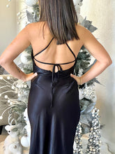 Load image into Gallery viewer, &quot;Josephine&quot; Satin Halter Open Back Midi Dress
