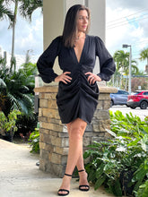 Load image into Gallery viewer, &quot;Marcella&quot; Satin Long Sleeve Mini Dress
