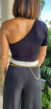 Load image into Gallery viewer, One Shoulder Puffy Sleeve Crop Top
