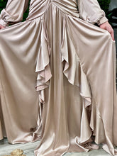 Load image into Gallery viewer, “Francesca ” Satin Long Sleeve With Ruffes Maxi Dress
