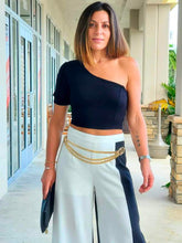 Load image into Gallery viewer, One Shoulder Puffy Sleeve Crop Top
