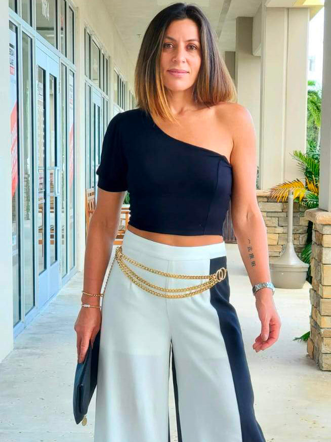One Shoulder Puffy Sleeve Crop Top